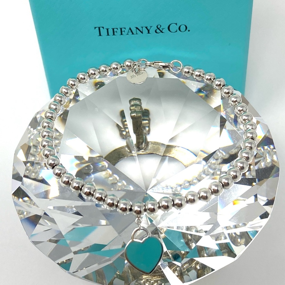 Authentic Tiffany & CO. Return To Mini Heart Tag Enamel Blue Bracelet. - Picture 4 of 8